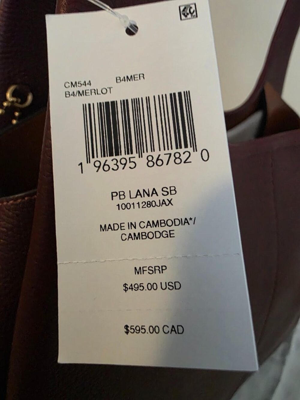 Coach Lana shoulder bag in merlot - Picture 6 of 7